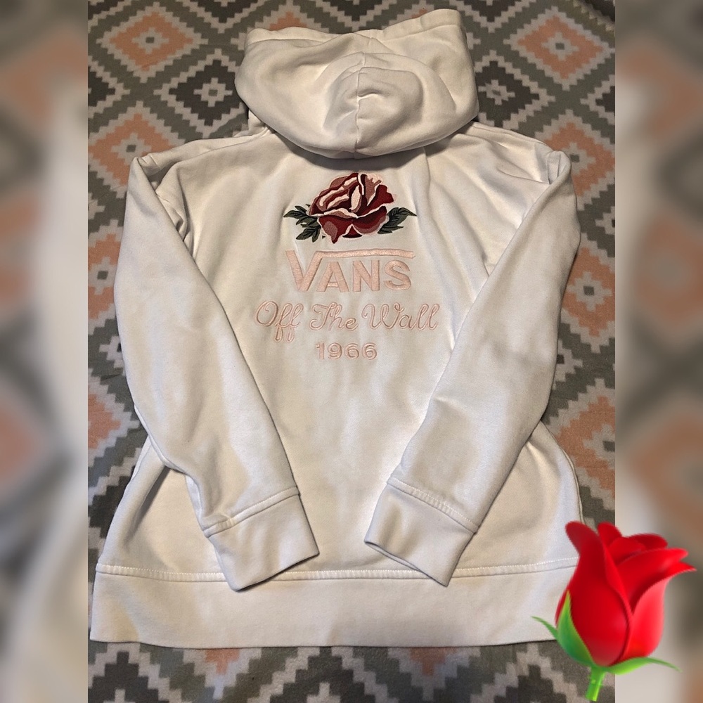 🌹VANS Embroidered White Hoodie